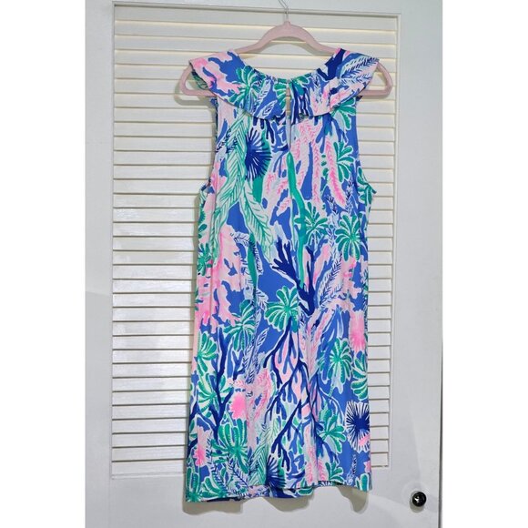 Lilly Pulitzer Women's Blue Pink Green Esmeralda Jet Stream Dress Size L 2783 - Picture 12 of 14